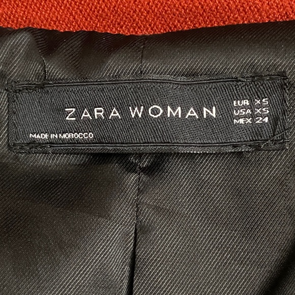 Zara Woman Elegant Burnt Orange Retro Long Sleeve Coat With Tie - Picture 12 of 17